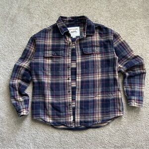 American Eagle Outfitters Men’s Large Plaid‎ Shirt - Blue, tan, red
